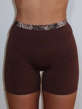 NEW Liaison the Label LAYERED SCULPT SHORT MOCHA BROWN & WILD SIDE Bike Gym. Sk3